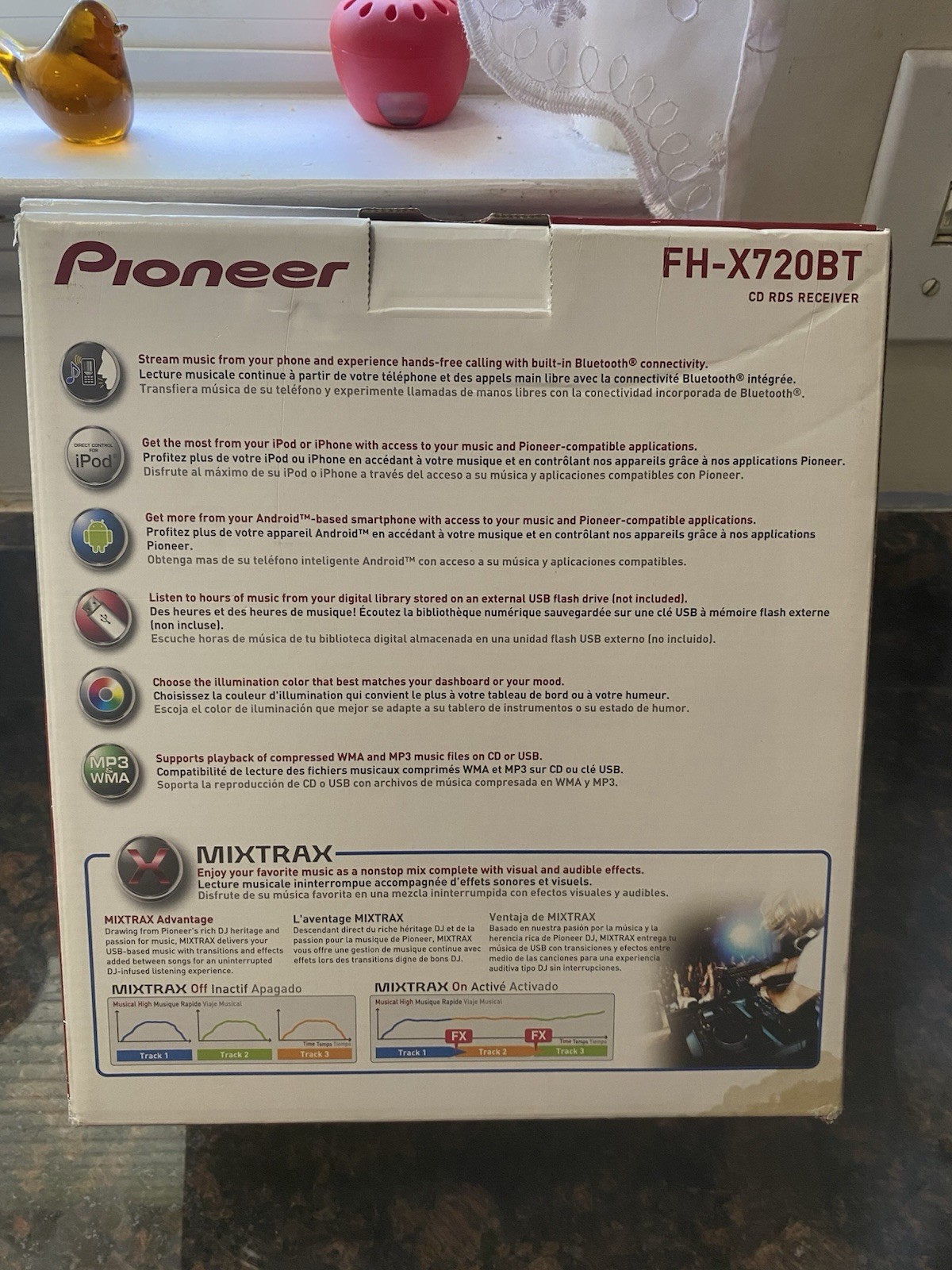 PIONEER FH-X720BT BluetoothCar Stereo Receiver USB AUXCD Remote NEW Open Box