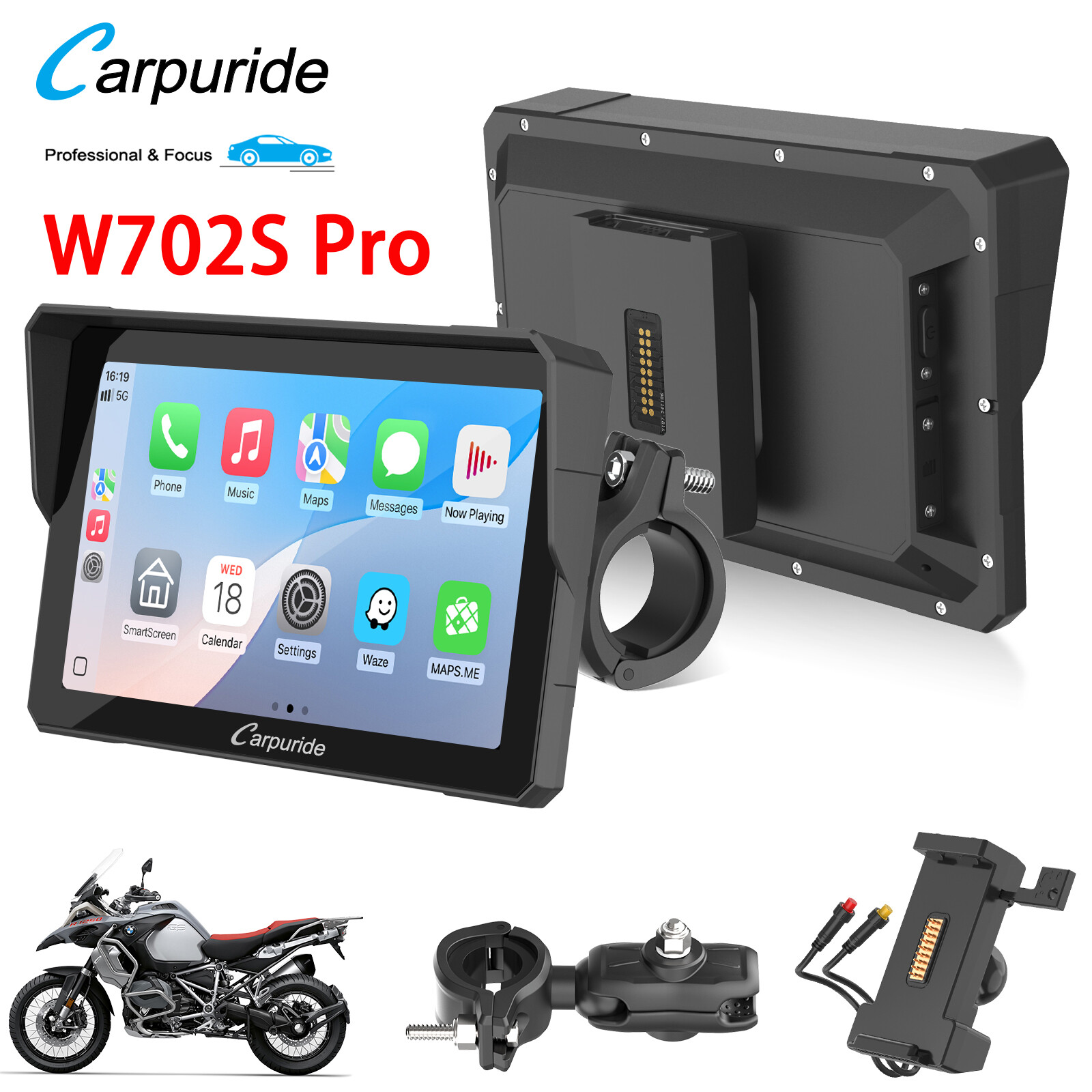 Carpuride W702SPro Moto Carplay Touchscreen Wireless Carplay Android Auto BT