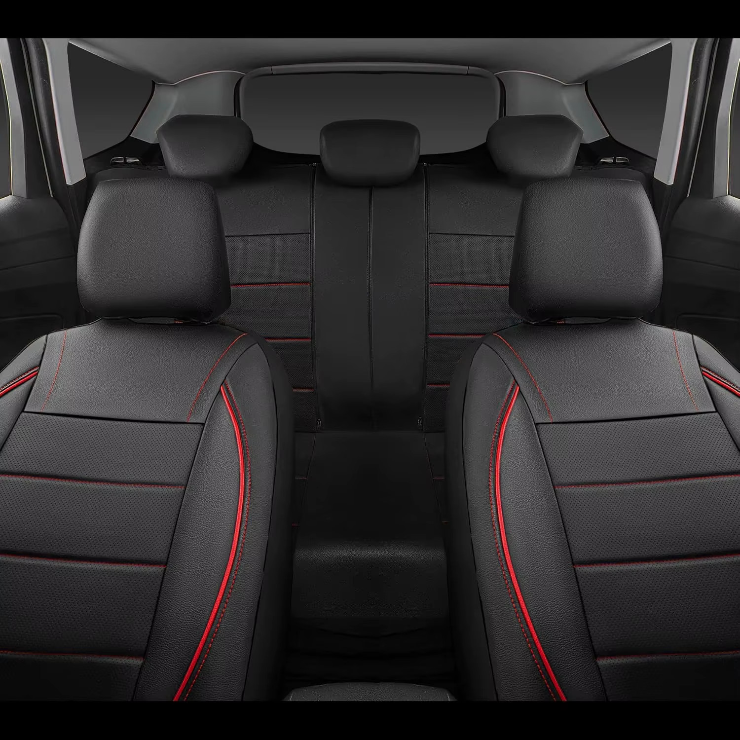 Universal Leather Car Seat Covers Simple Style Breathable 5 Seat Car Seat Cover