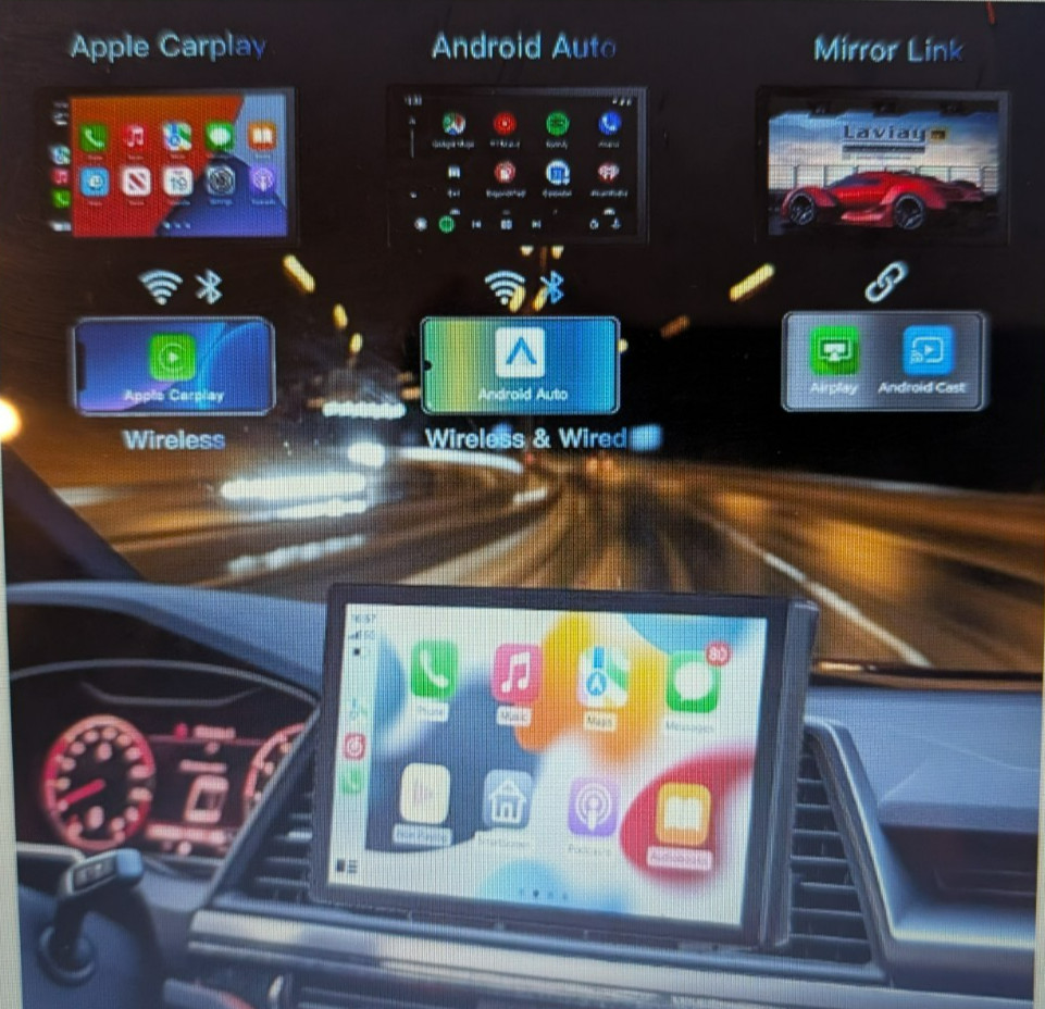 9″Car Stereo Radio 4K Dash Cam Wireless Apple Carplay&Android Auto+1080P Camera