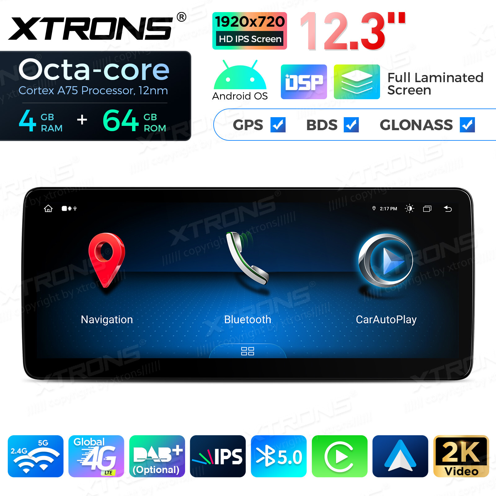 12.3″ Android 13 Car Stereo GPS Navi 4G WIFI CarPlay DSP For Benz W176 X156 W463