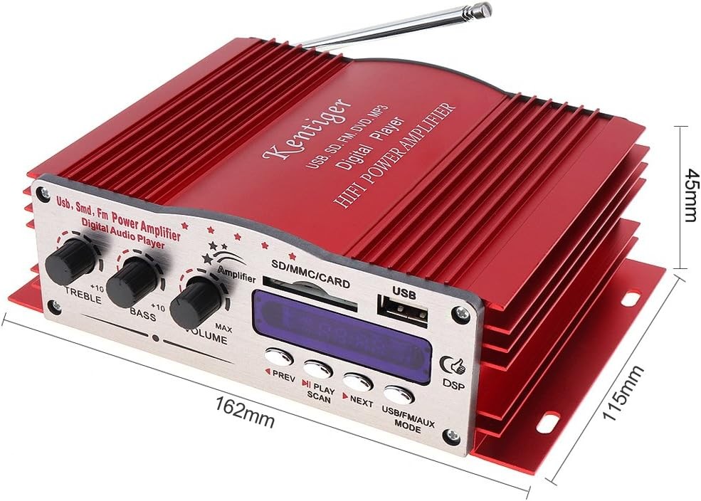 Car Stereo Amplifier Digital Player 12V Hi-Fi Support USB/SD/FM/MMC/DVD /…