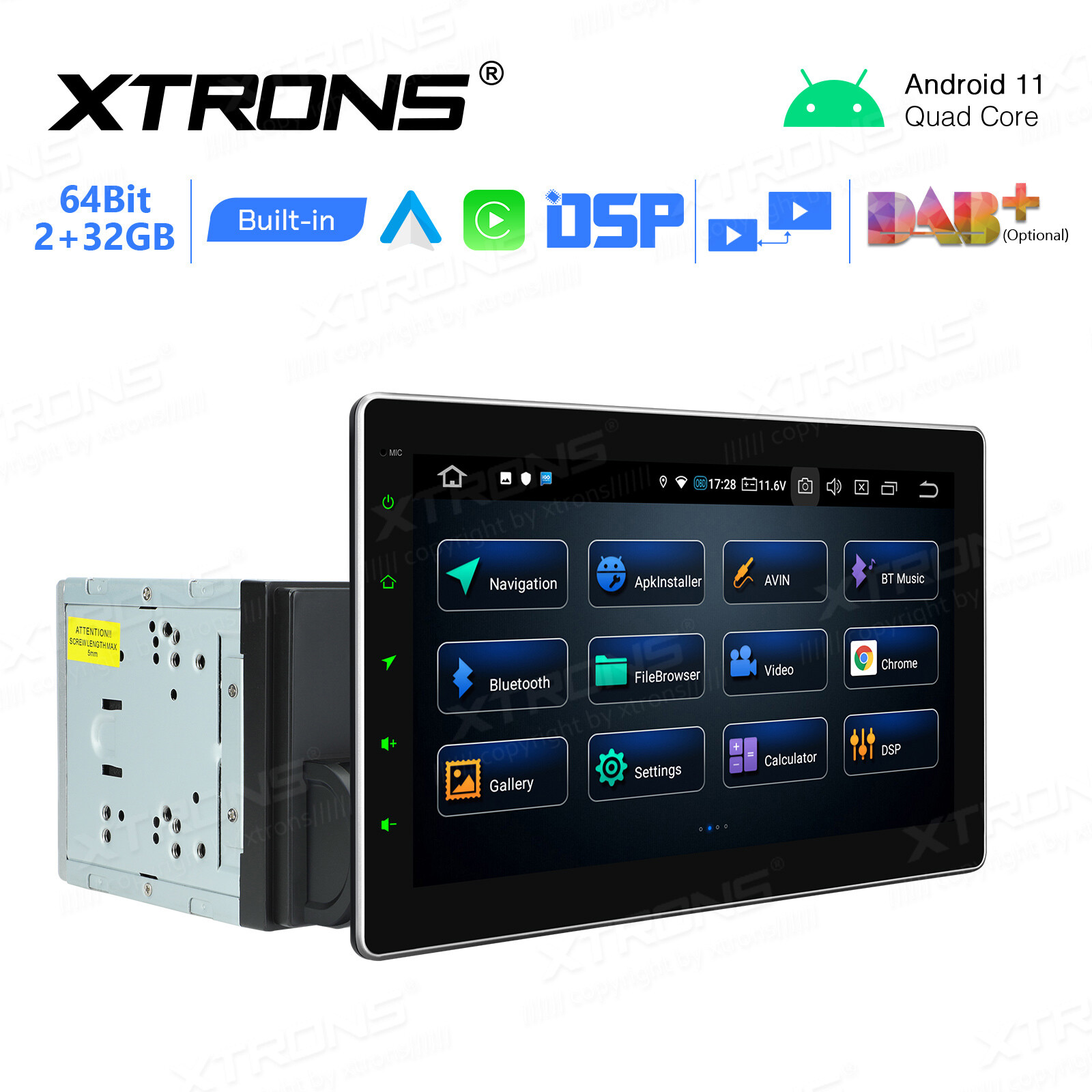 10.1″ Double 2 DIN Android 2+32G Car Stereo Radio GPS Navigation Wifi 4G CarPlay