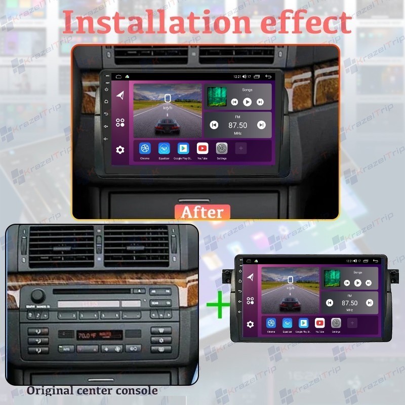 8 core Android Car Radio For BMW 3-series E46 M3 1998-2006 Carplay Stereo BT GPS