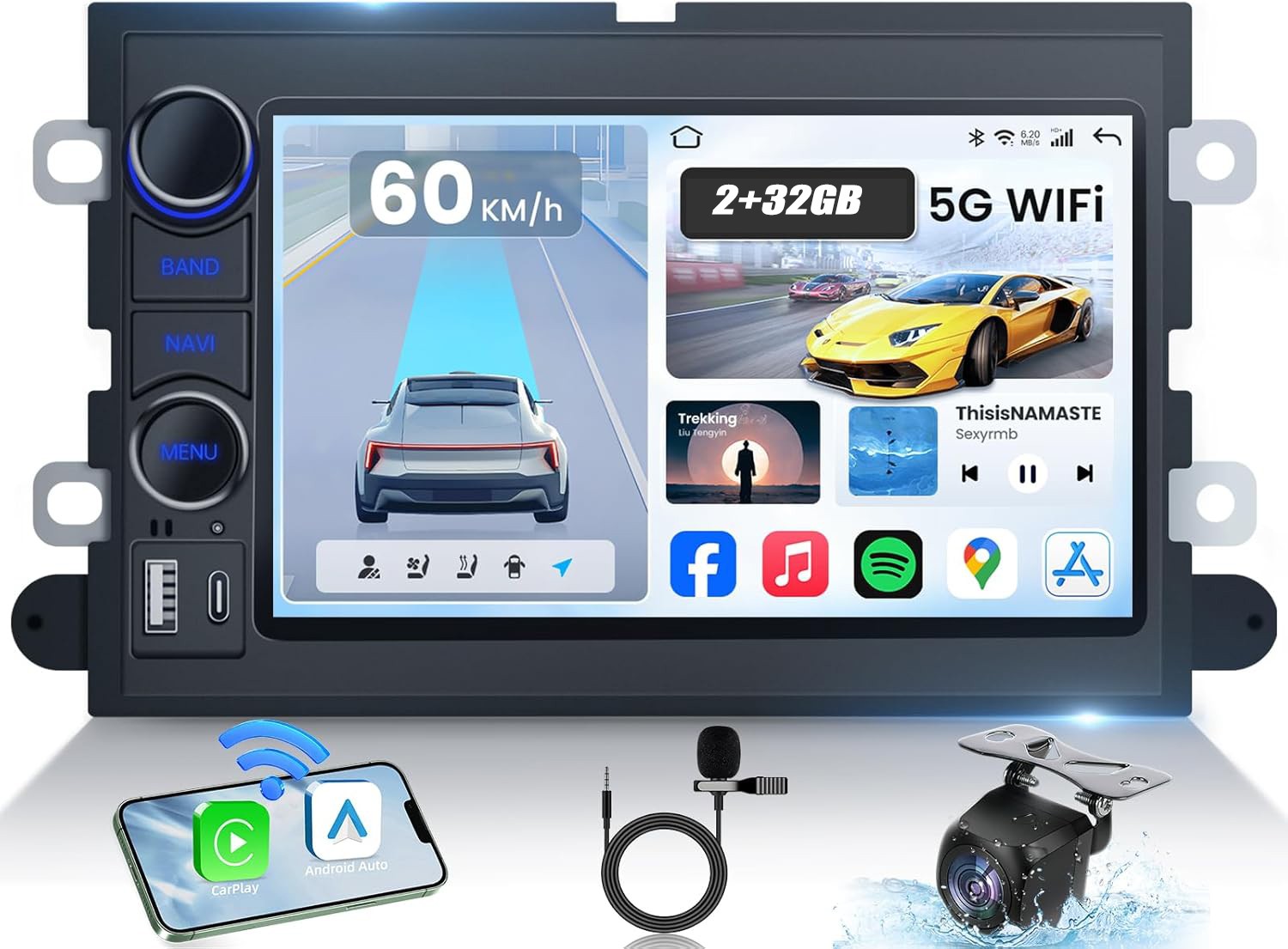Android 13 For Ford Mustang 2005-2008 GPS Navi Radio Car Stereo CarPlay +Camera