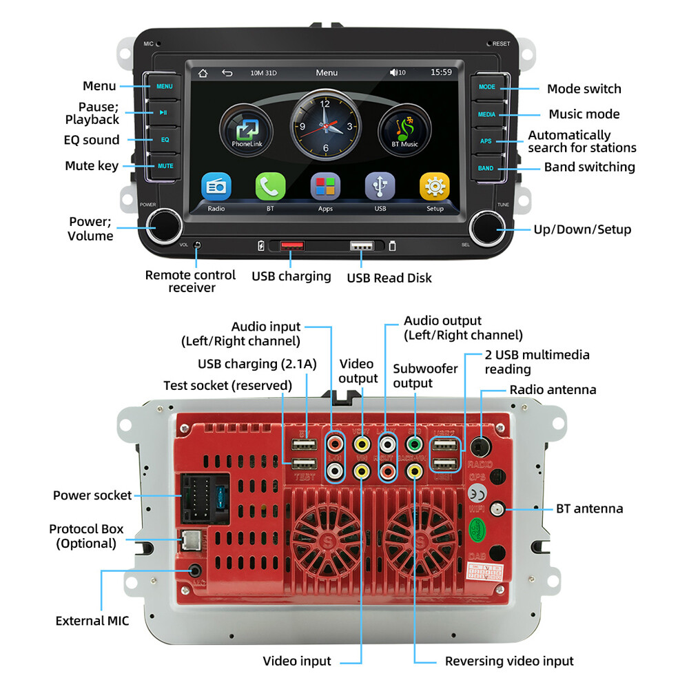 7inch for Volkswagen 2Din Stereo MP5 Player with Android Auto I3D1