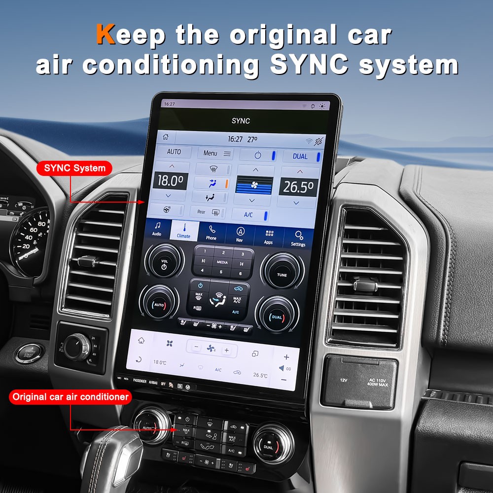 16″Large Screen For Ford F150 2015-2020 Car multimedia player Android SYNC Radio