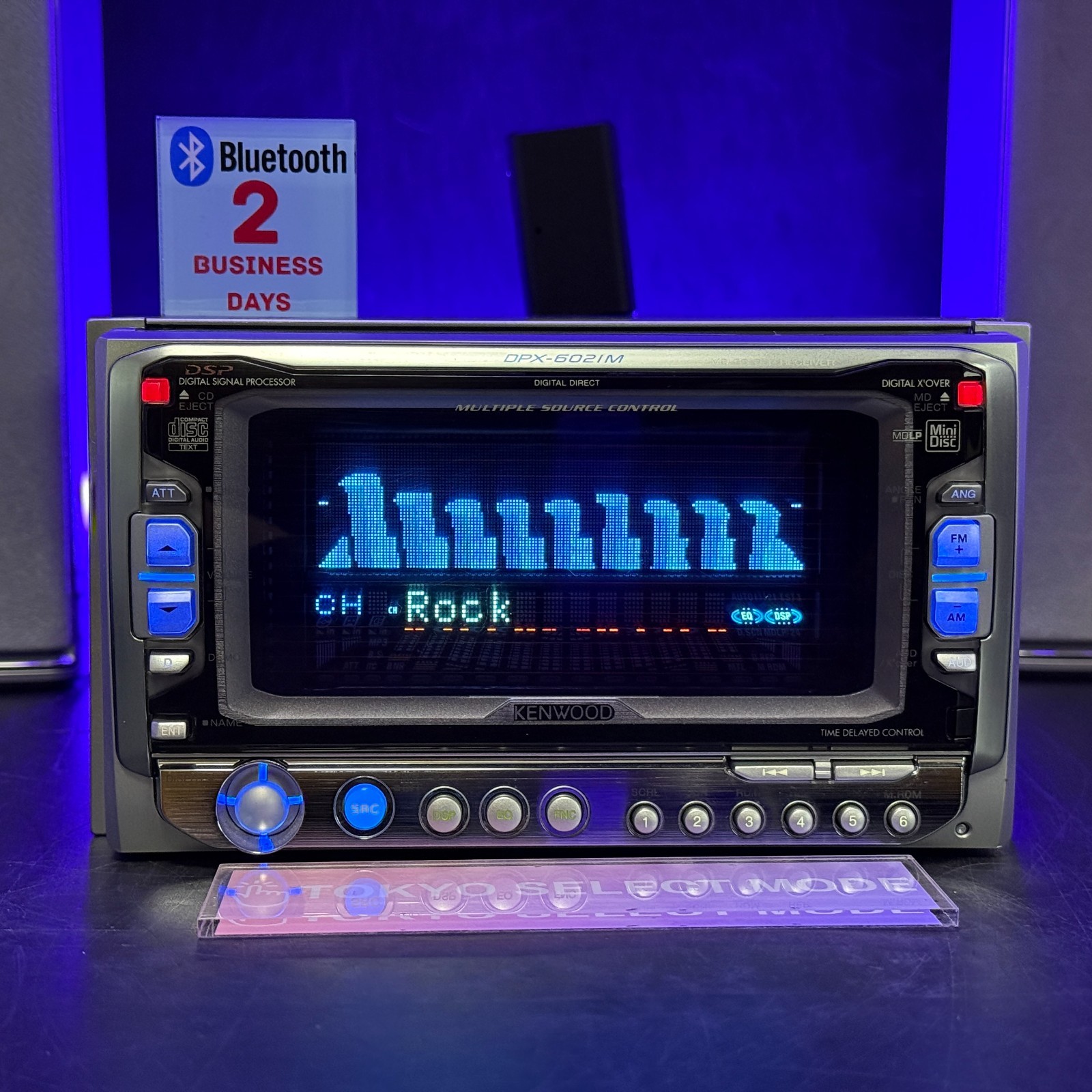 Kenwood DPX-6021M 2DIN Car Audio CD MD Player Added Bluetooth Dolphin Display