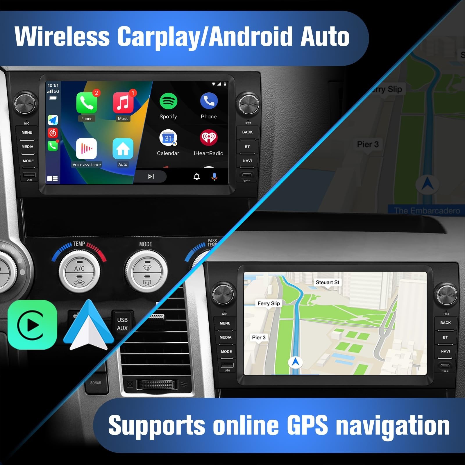 9 Inch Car Radio for Toyota Tundra 2007-2013 Sequoia 2008-2018, Android 13 To…