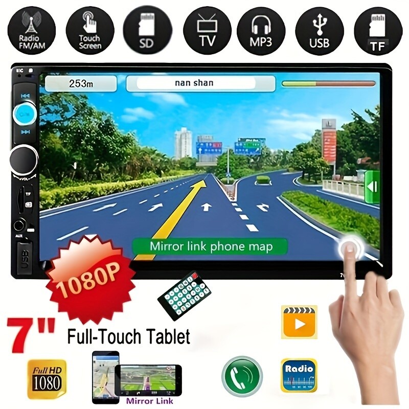 2 Din 7 Inch Car Stereo Touch Screen Multimedia MP5 Radio +camera