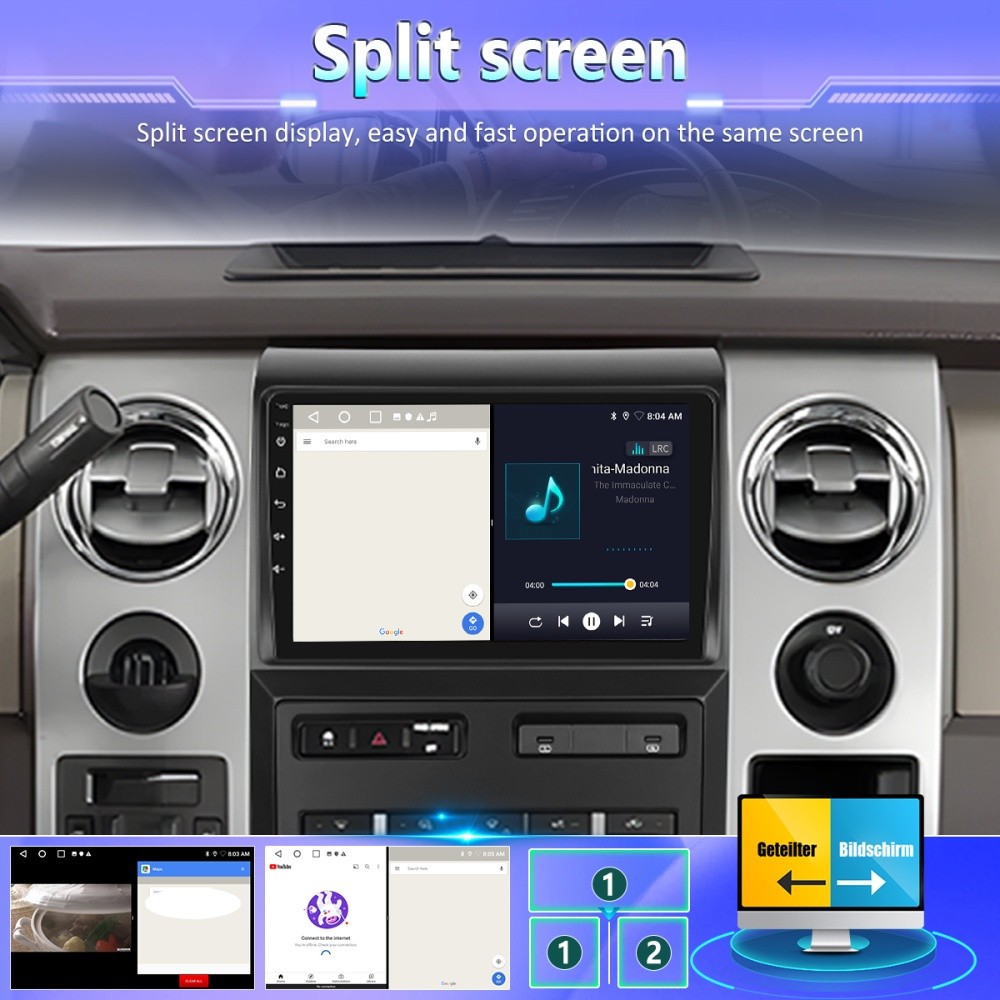 Apple Carplay For Ford F150 2009-2014 Android 13 Car Stereo Radio Navi Headunit