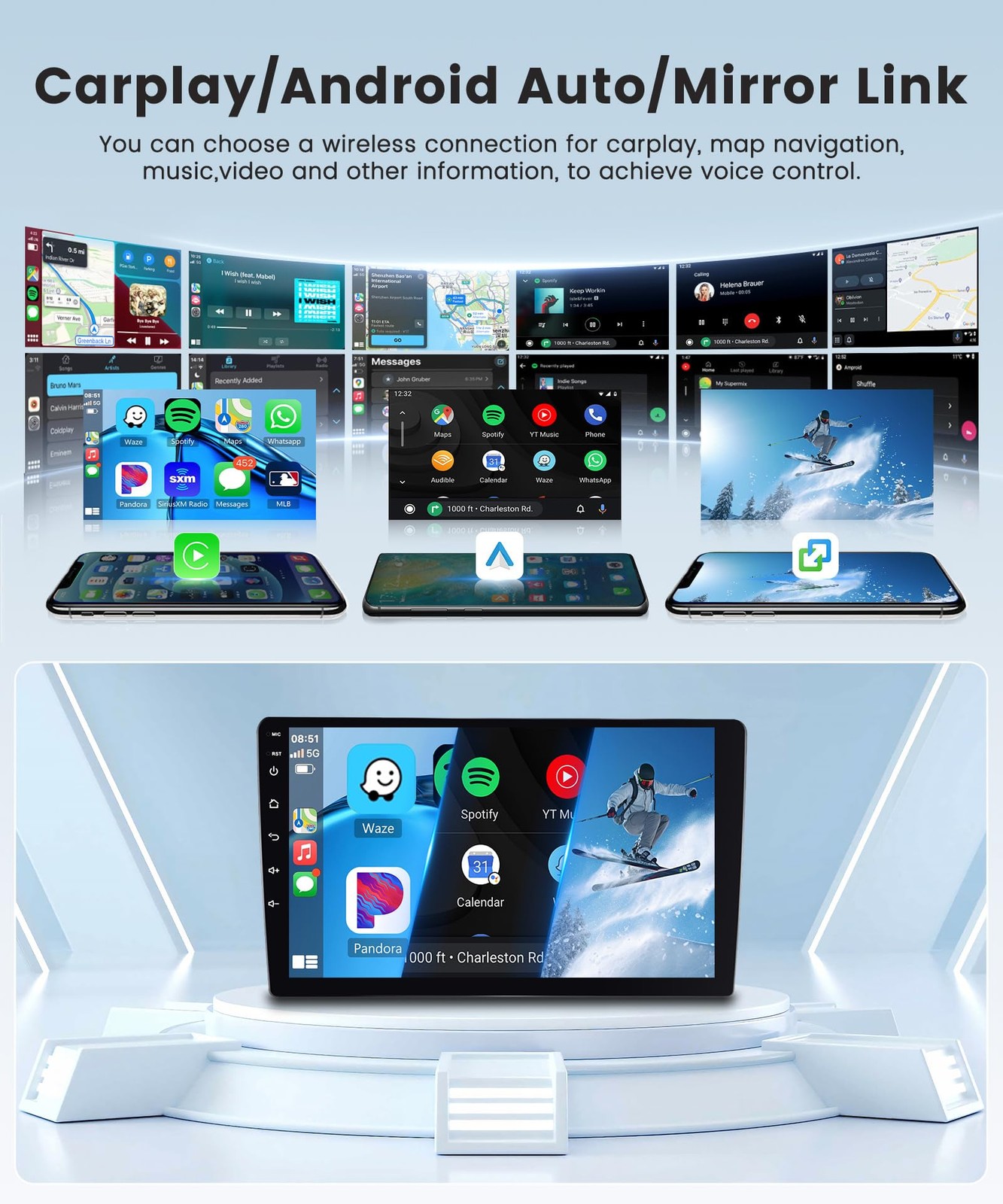 4G+64G Android 15 Car Stereo Radio GPS Apple CarPlay For Toyota Tacoma 2005-2015