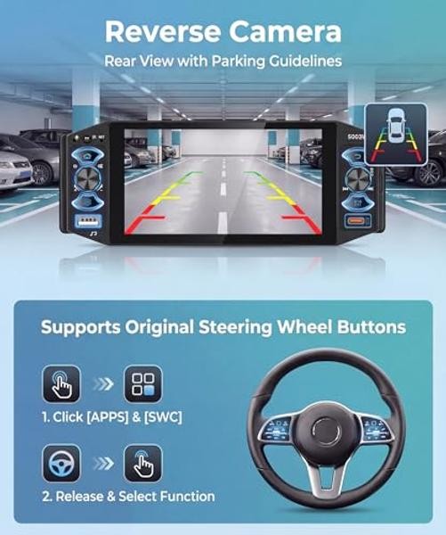 5 Inch Single Din Car Stereo MP5 Multimedia Player with Wireless Carplay