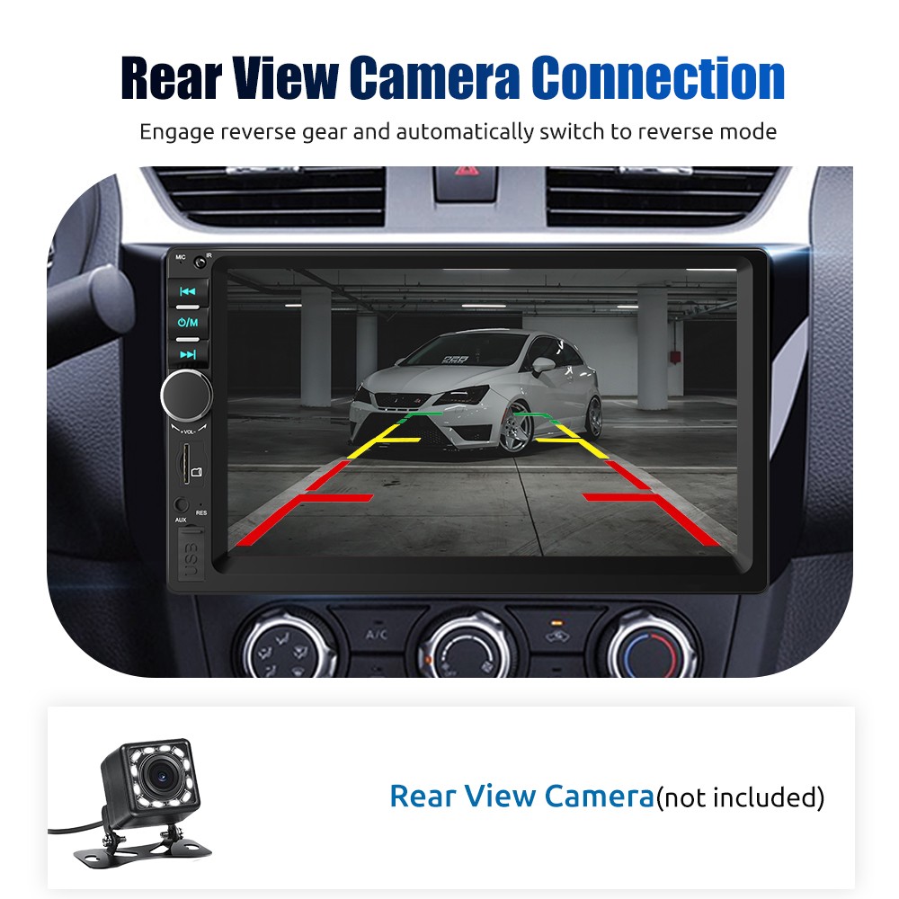 7″ Double DIN Car Radio Touch Screen MP3/MP4/5 Apple Carplay Android Auto AUX FM