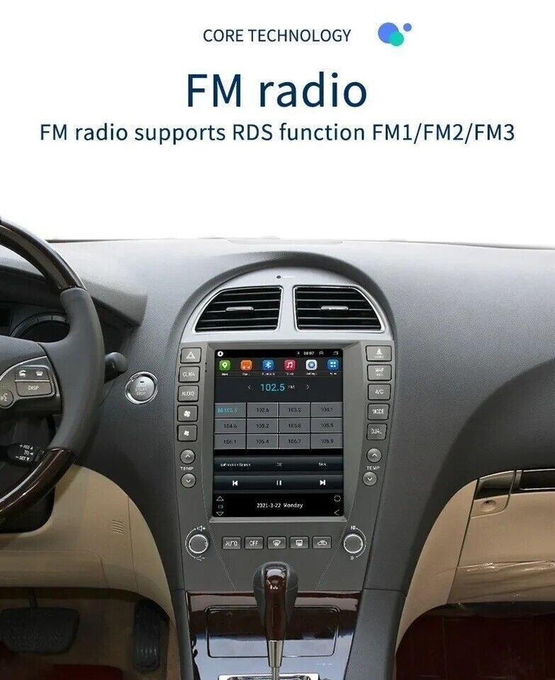 9.7”For Lexus ES240 ES350 2006-12 Car Radio Stereo CarPlay + fiber optic box