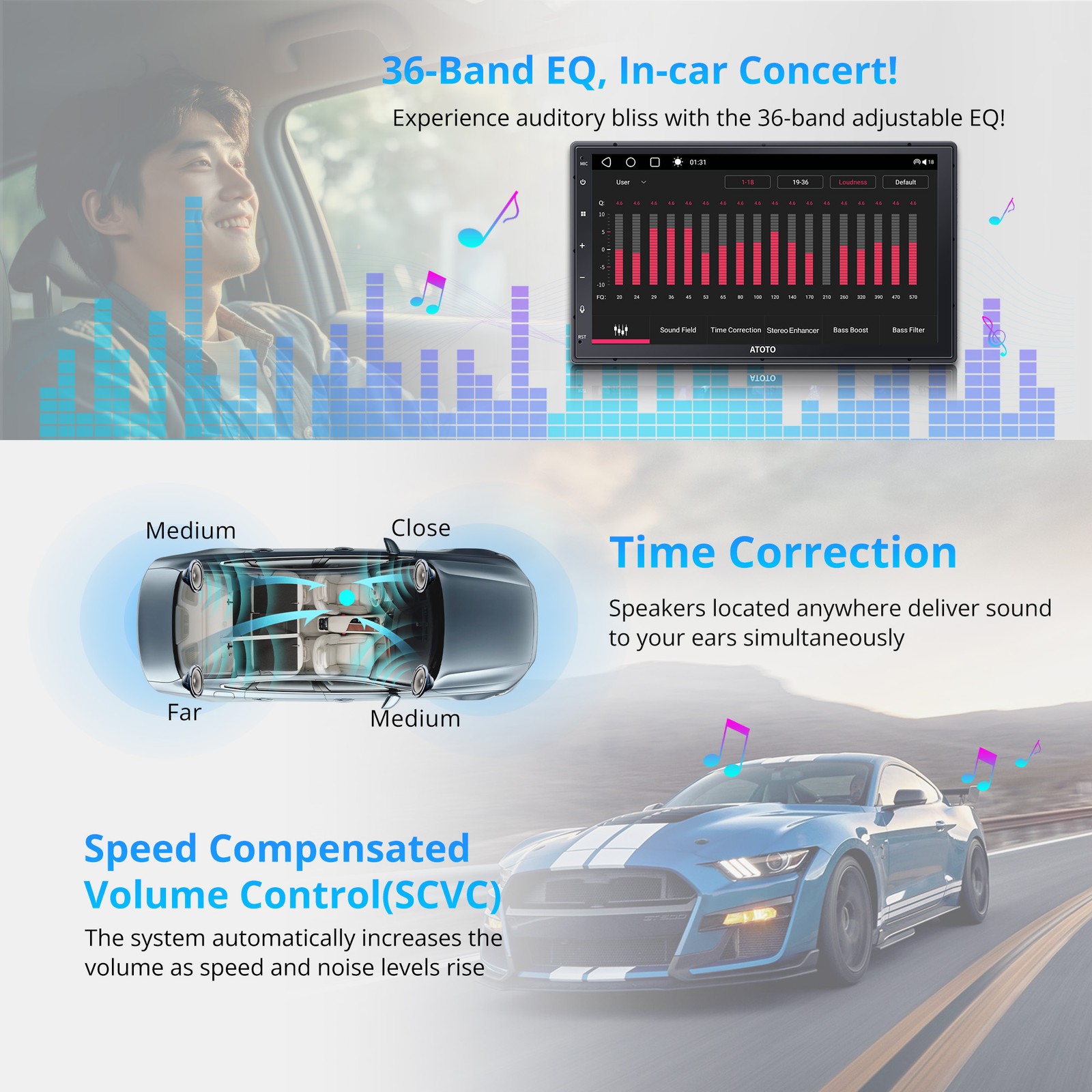 ATOTO 7″ 2DIN Car Stereo DriveChat Touch Screen Carplay Android Auto Mirrorlink
