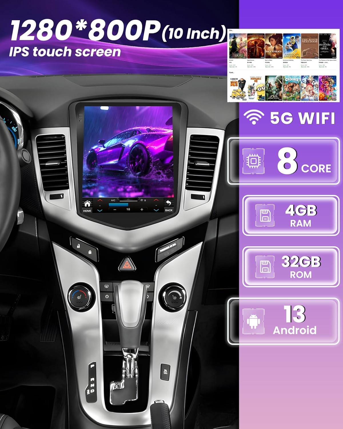 4Core 2G 64GB Android Upgrade Car Radio for Chevrolet Chevy Cruze 2009-2015