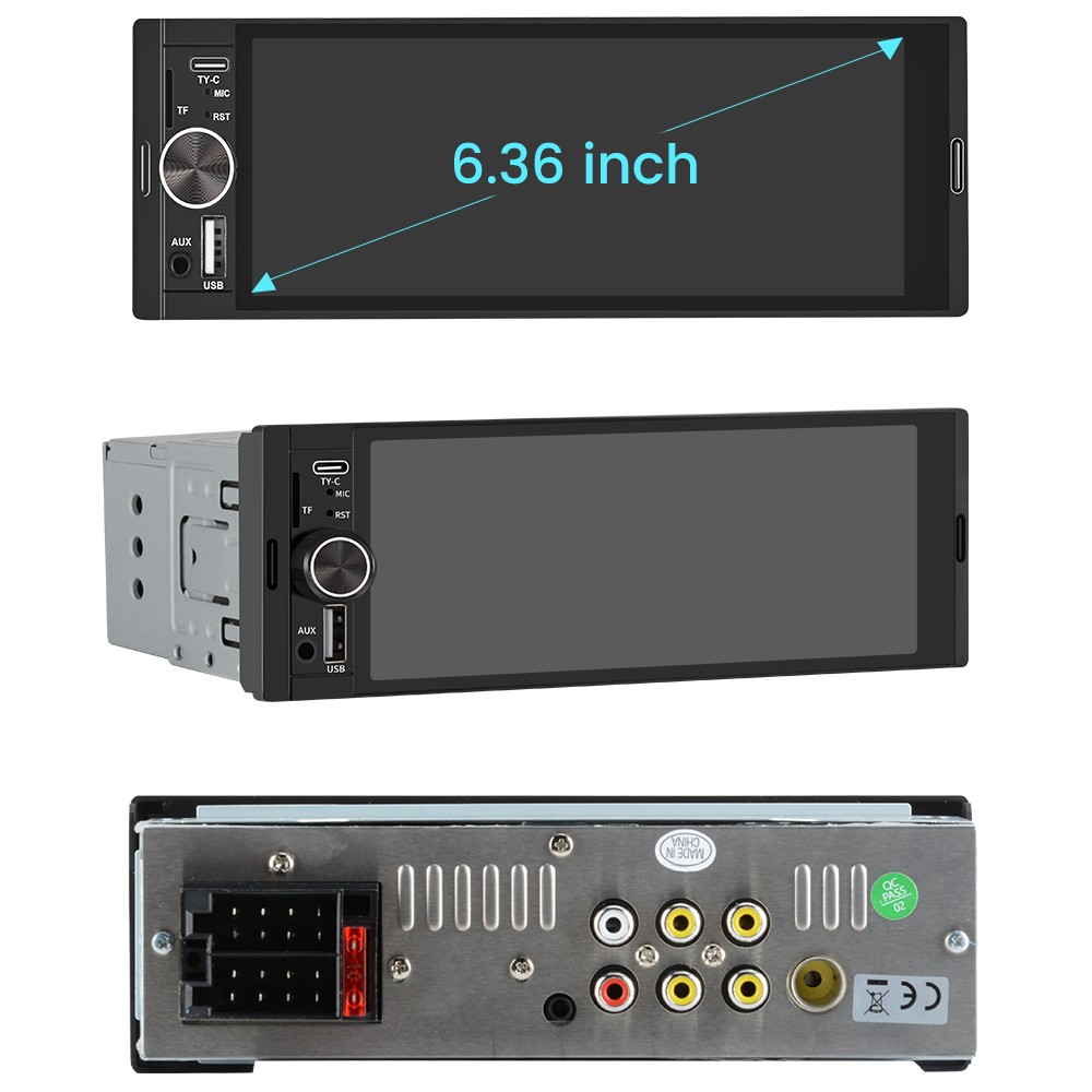 Rear Camera MIC 6.36″CarPlay Android Auto Universal Car Stereo Multimedia Player
