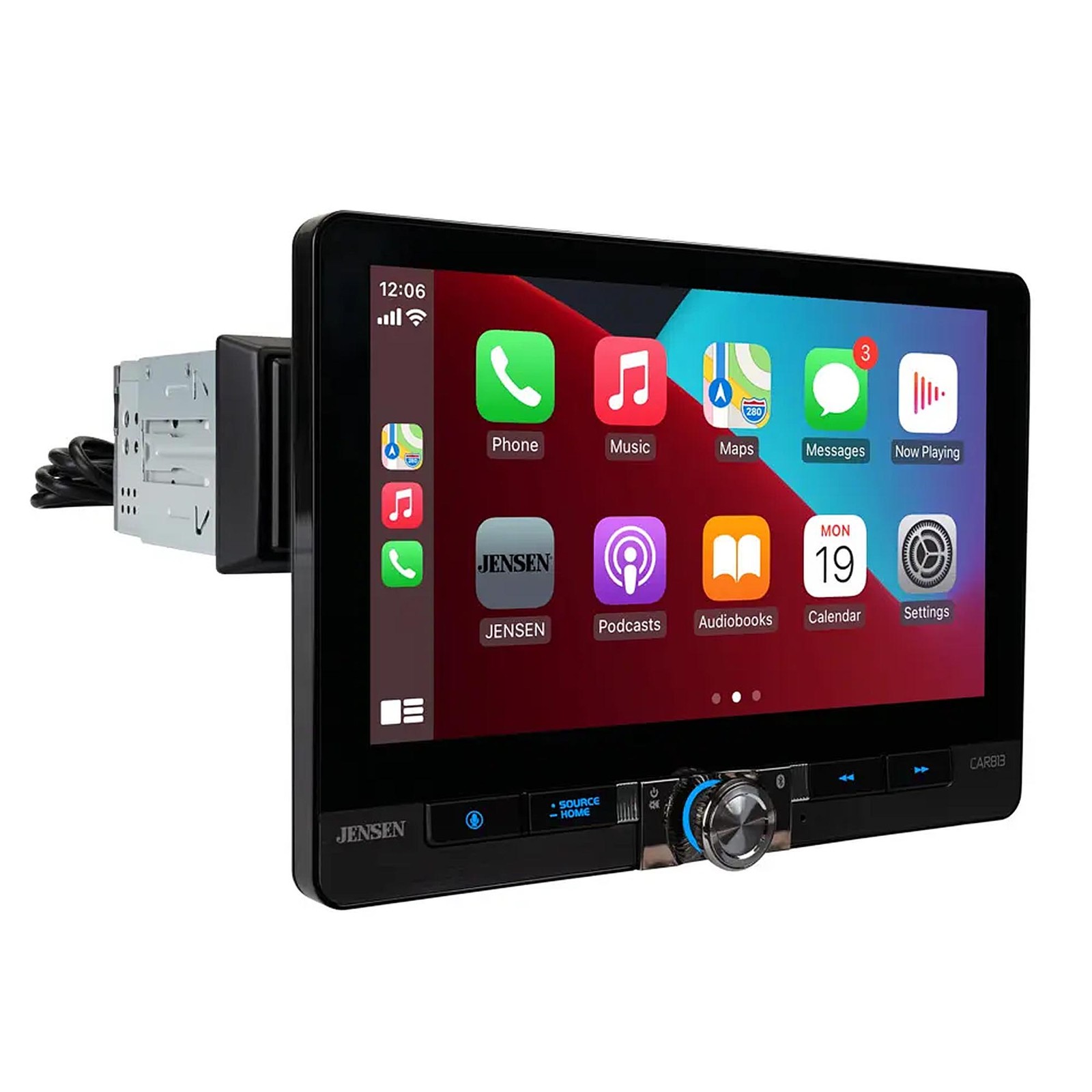 Jensen CAR813 8″ Touch Screen Multimedia Receiver, Wireless Apple CarPlay/Auto