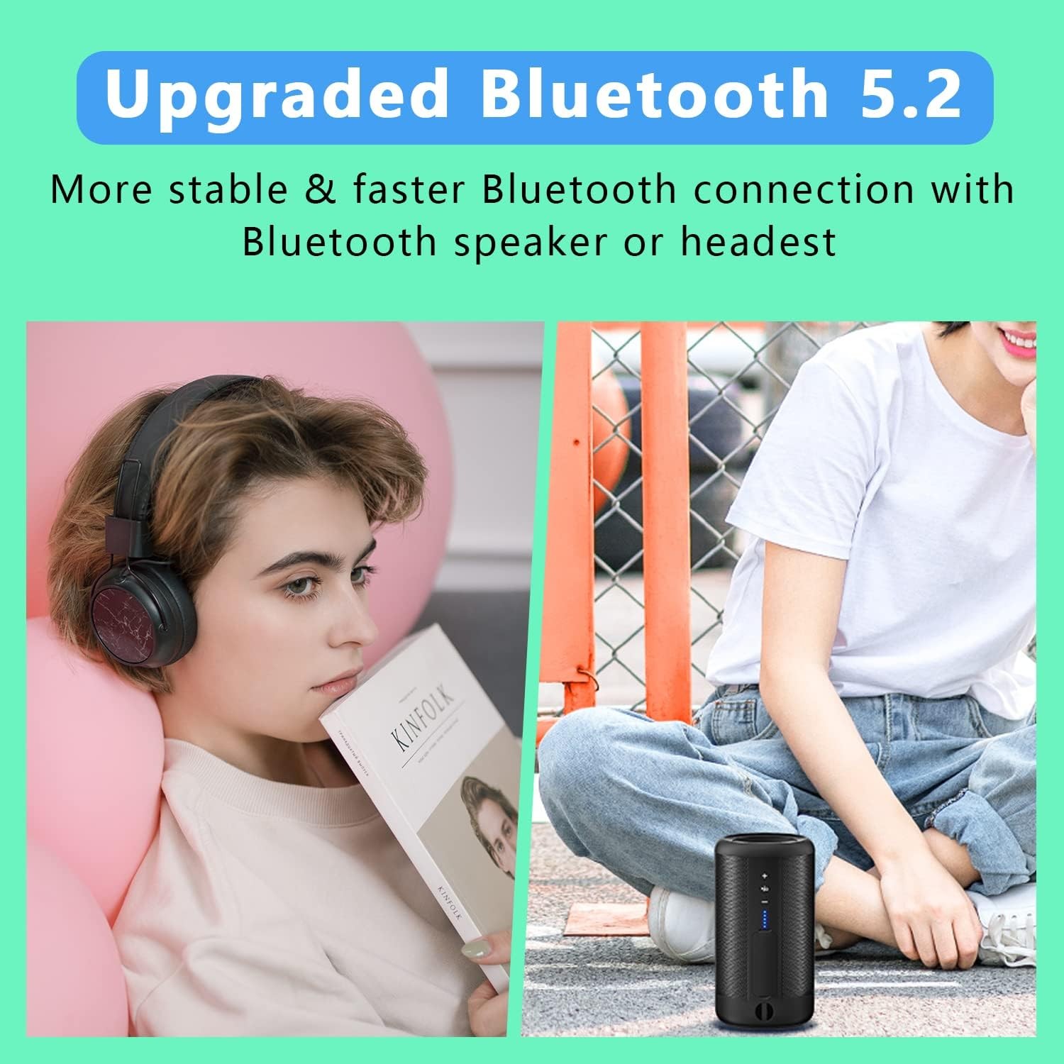 64GB MP3 Player with Bluetooth 5.2, AiMoonsa Music Player with Built-in HD Speak