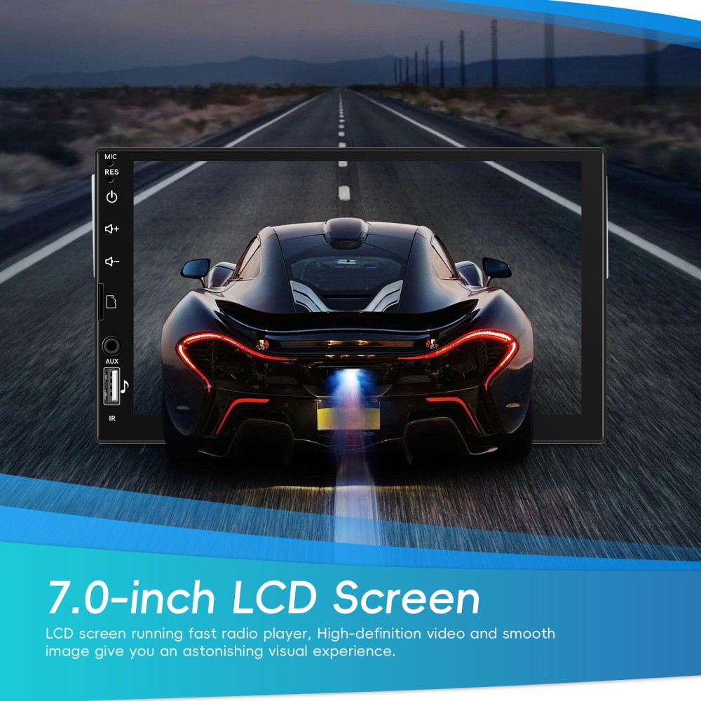 7″ Single 1Din Touch Screen Car Stereo Radio USB BT Android auto Carplay +Camera