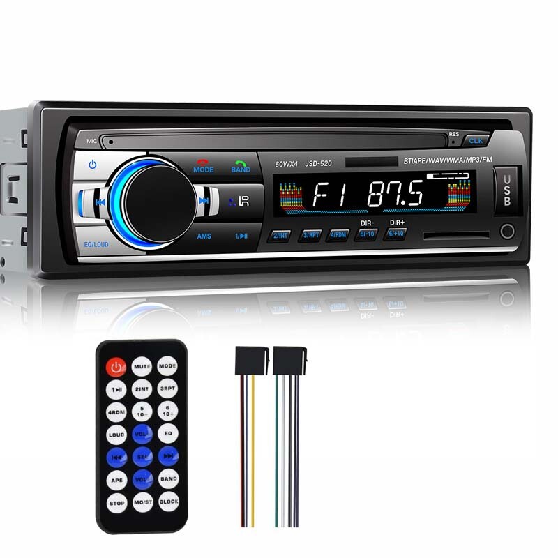 Single 1 Din Bluetooth Car Stereo Radio MP3 Player In-Dash FM USB SD AUX Input