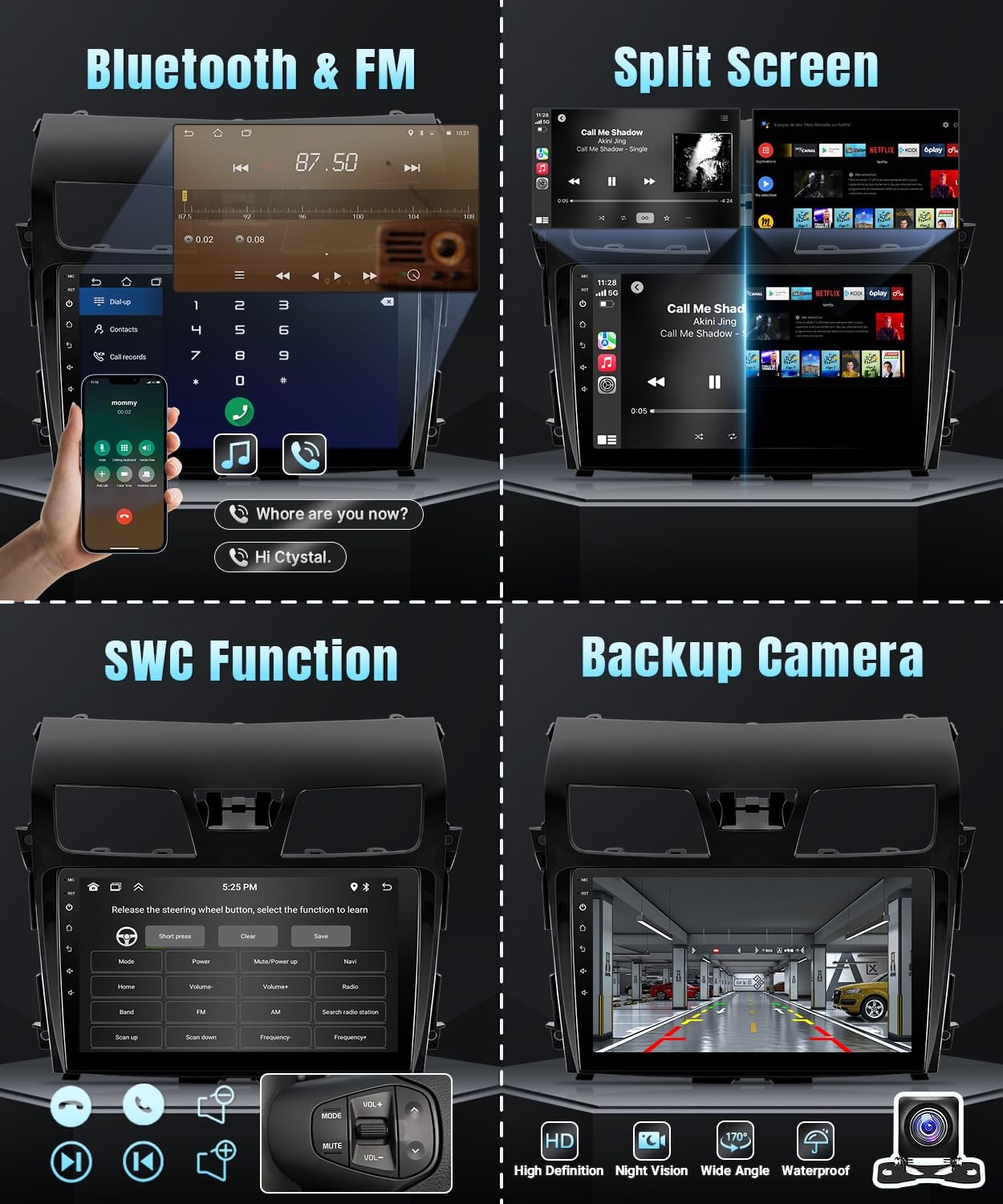 10.1″ Android Car Radio with Wireless CarPlay for 2013-2015 Nissan Altima