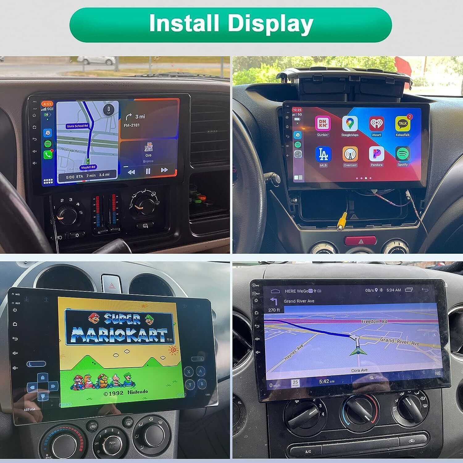 4G+64G Android 13.0 CarPlay Car Stereo Radio 10.1″ Double 2 Din GPS Navi +Camera
