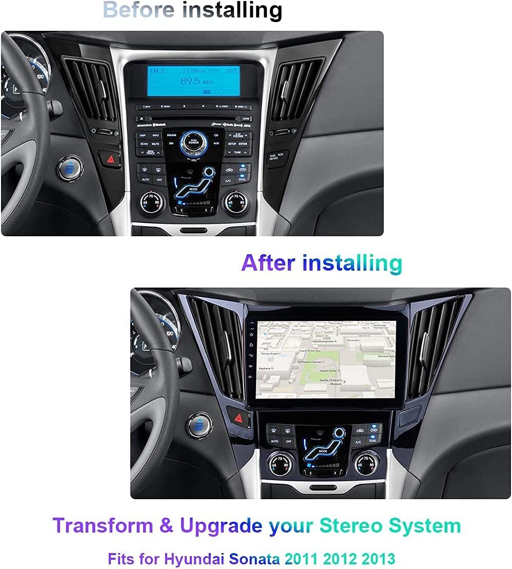 for Hyundai Sonata 2011-2015 Android 12 Apple CarPlay Car Stereo Radio GPS NAVI