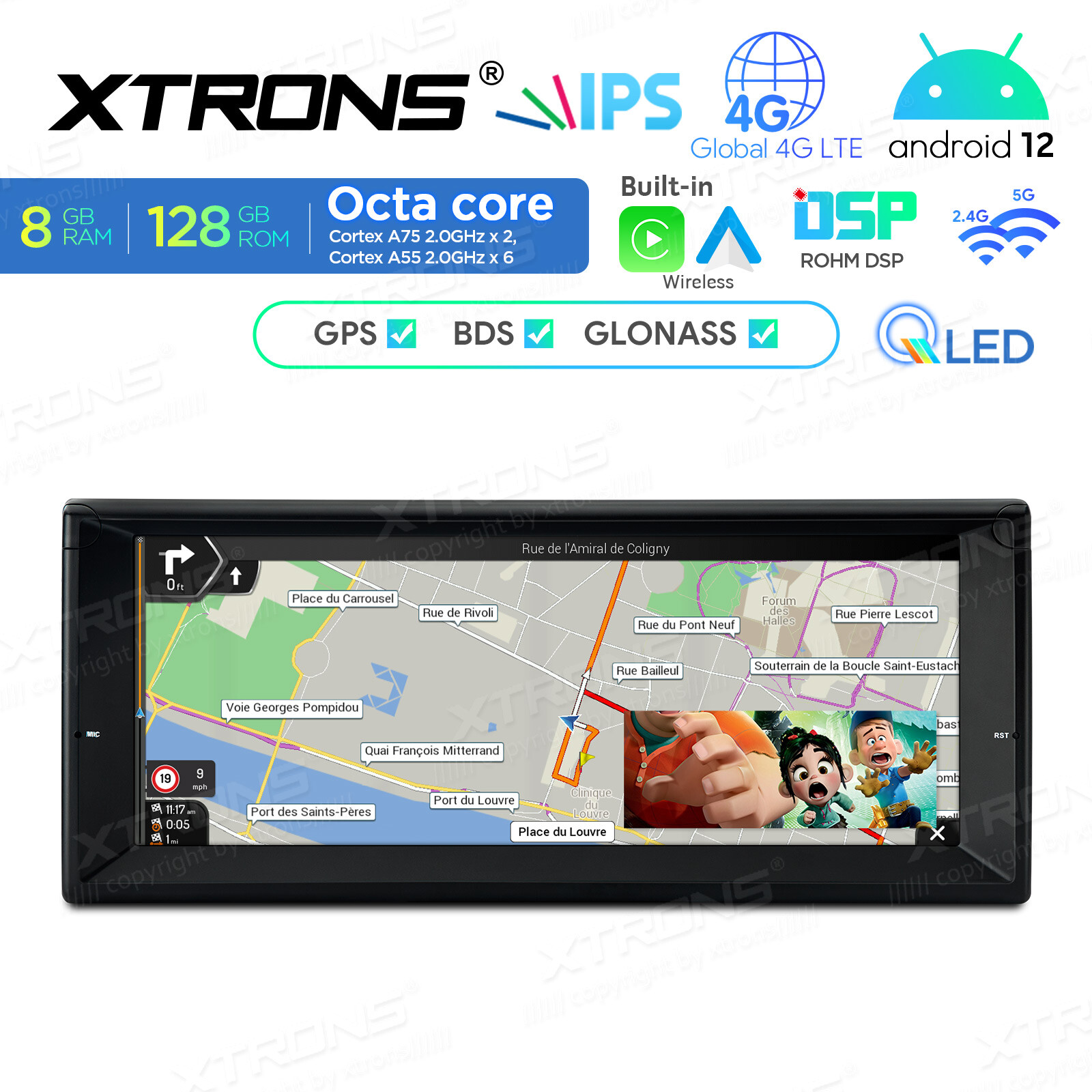 For BMW E39 M5 Car GPS Stereo Radio QLED Android 12 Octa-Core 8+128GB 10.25 inch