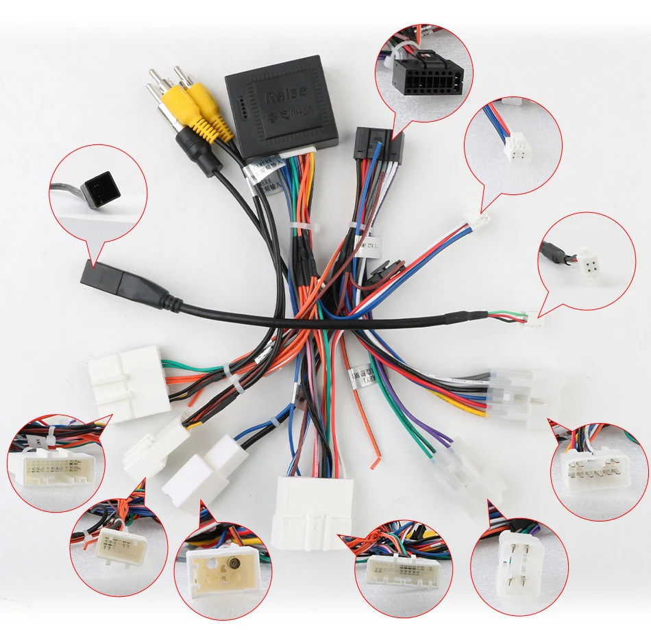 Android Car Radio 16-pin Wire Harness Cable For Toyota Corolla Camry RAV4 Canbus