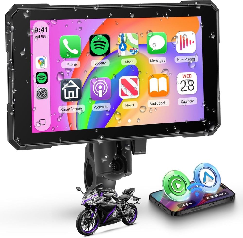 5 Inch Motorbike Wireless CarPlay IP68 Waterproof Touchscreen GPS Android Auto