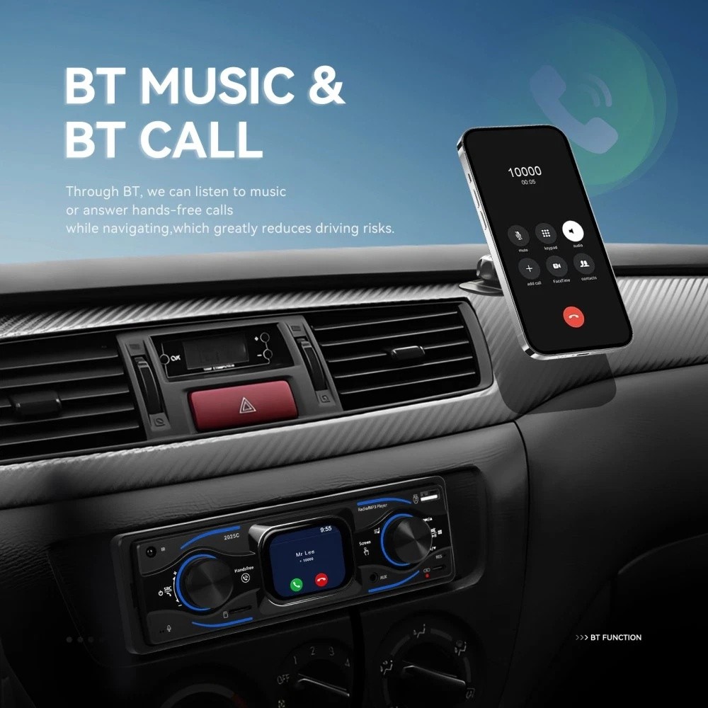1 DIN 2.17 inch Car Stereo Radio Touch Screen Bluetooth FM MP3 Player TF USB AUX