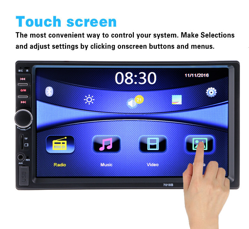 7.0″ 2DIN Car Suv MP5 MP3 Player Bluetooth USB FM Stereo Radio Rear View Camera