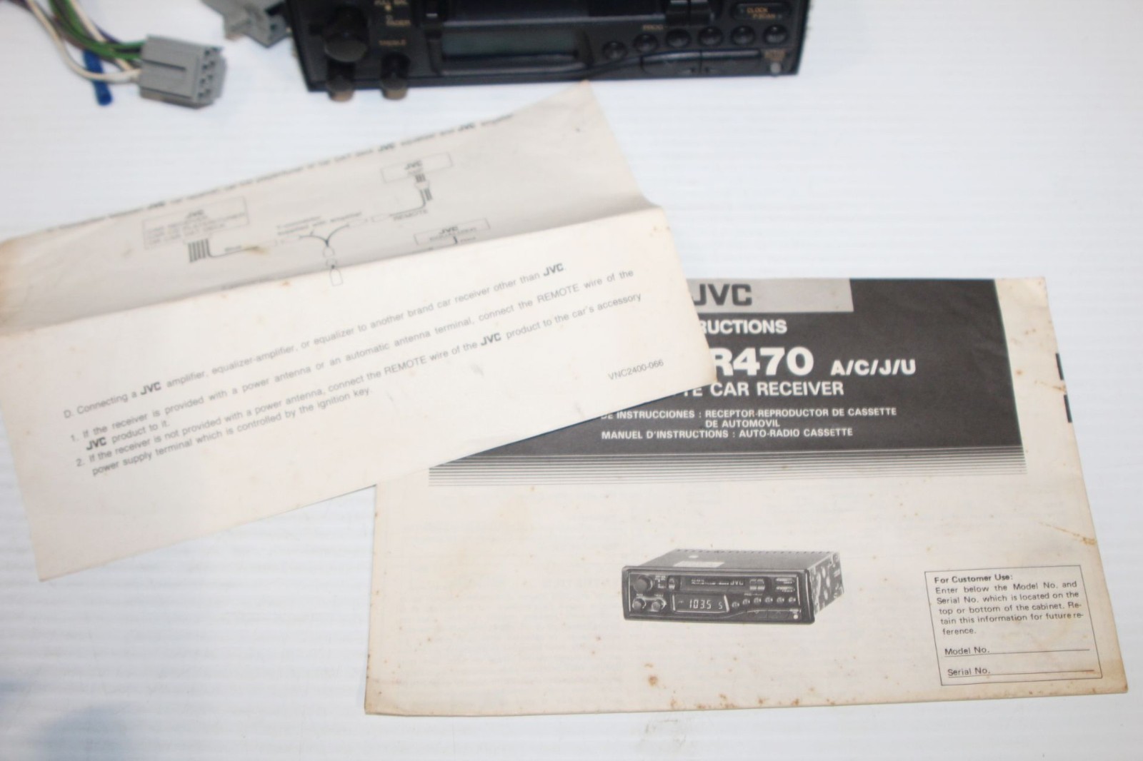 Vintage JVC Cassette Car Receiver KS-R470 Tape Deck Radio w/ Manual – TESTED!