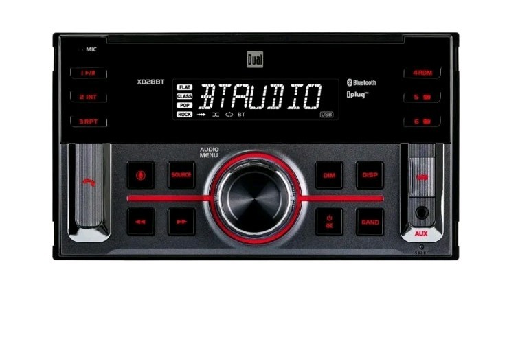 Dual Electronics XD28BT, Car Stereo Head Unit Double Din w Bluetooth 7 Character