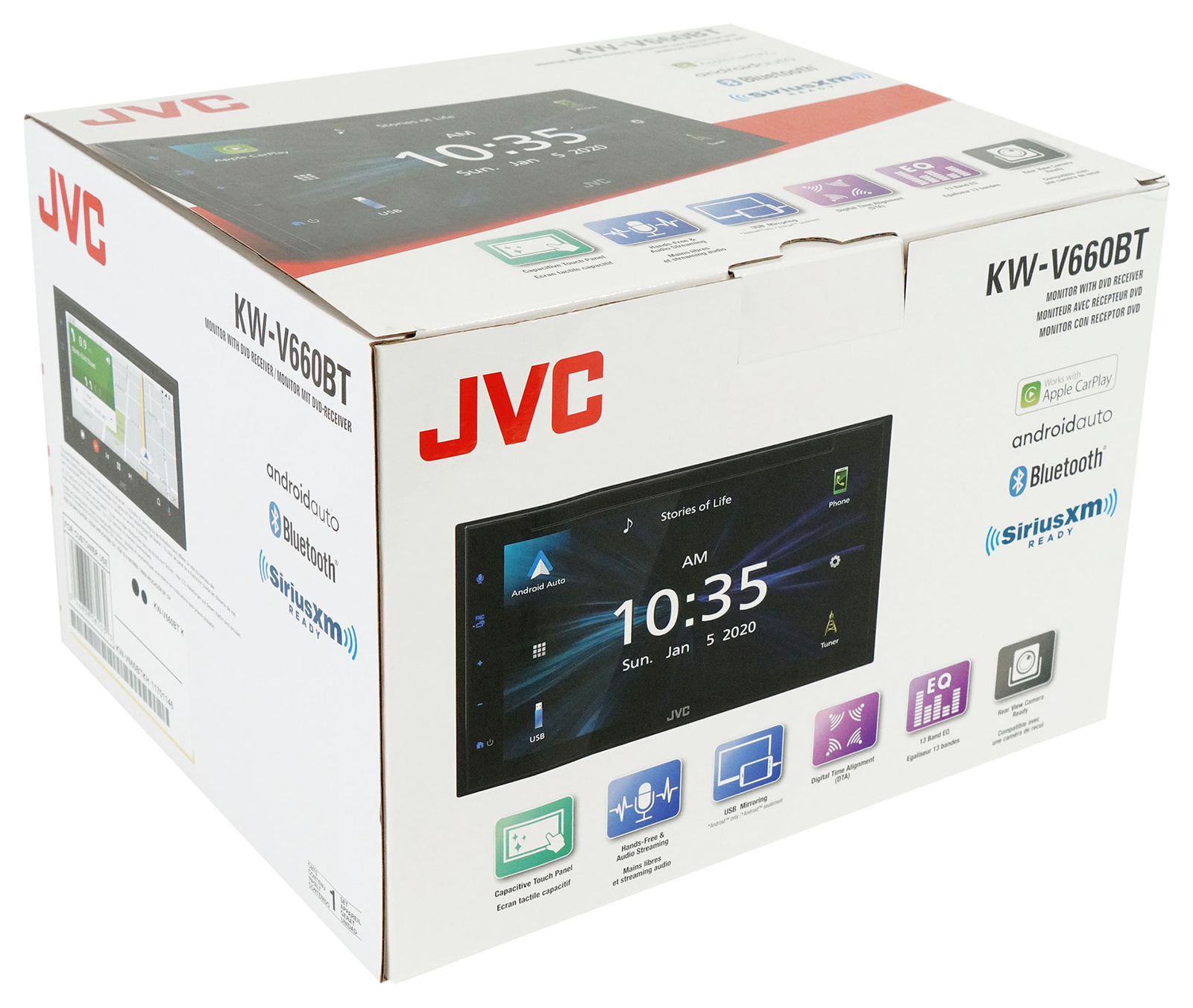 JVC KW-V660BT 6.8″ Car Monitor CD/DVD Receiver w/Apple Carplay/Bluetooth/Android
