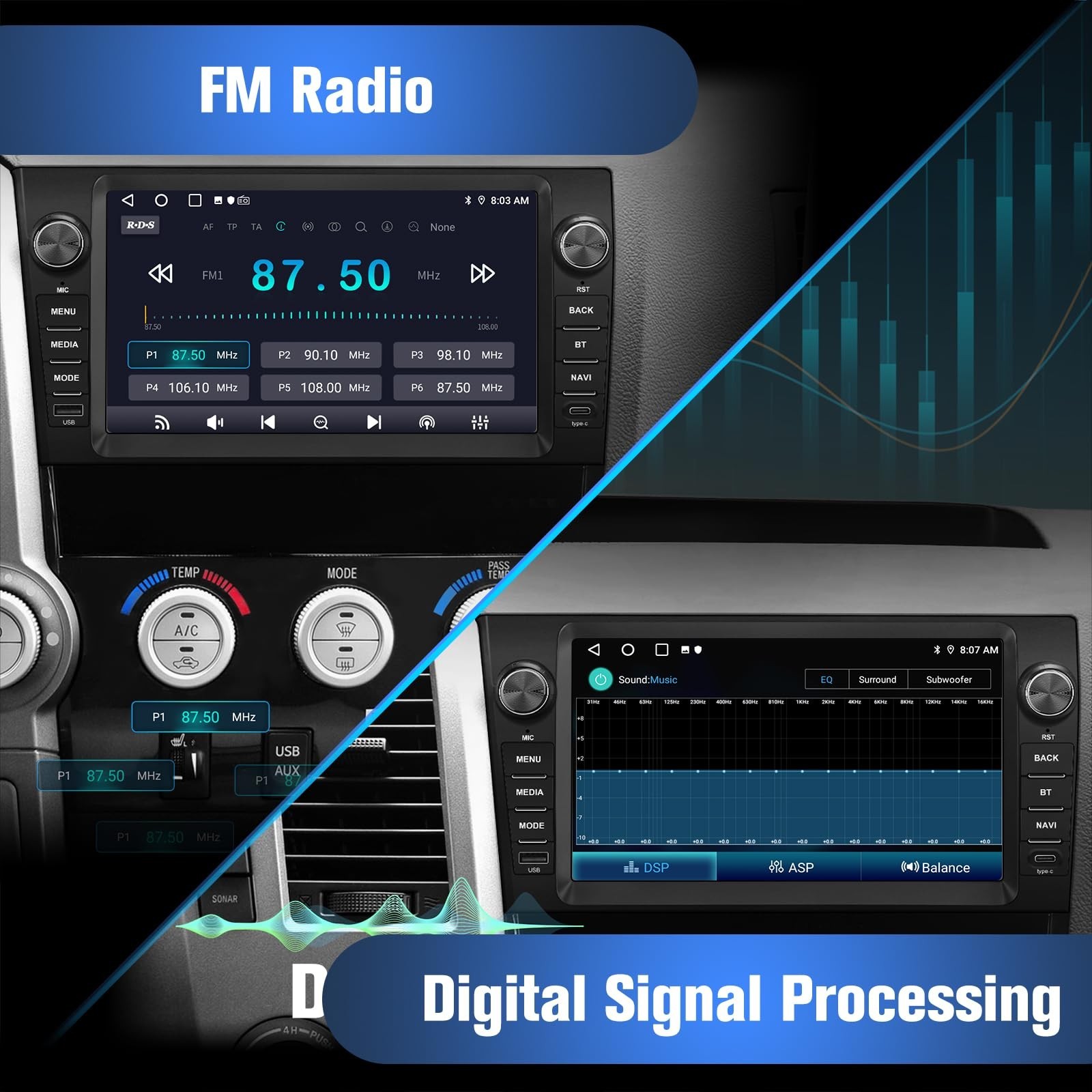 9 Inch Car Radio for Toyota Tundra 2007-2013 Sequoia 2008-2018, Android 13 To…