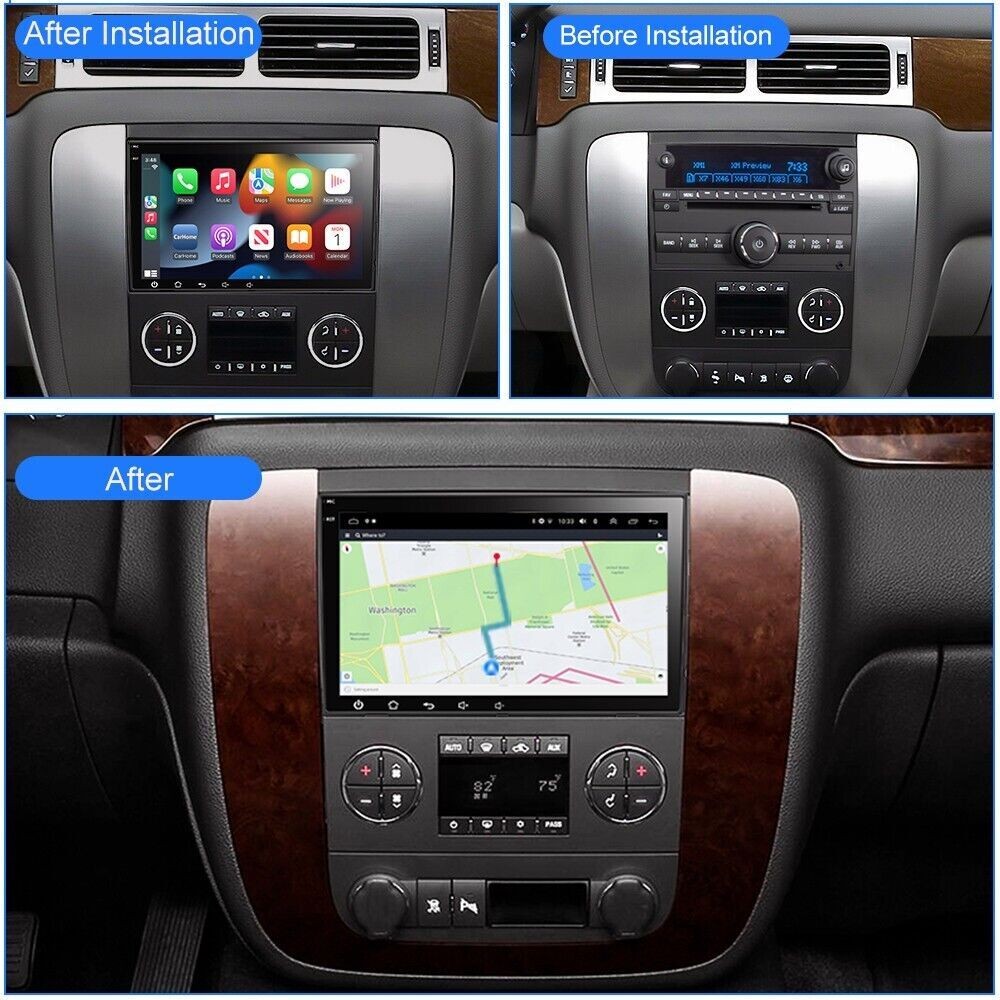 Radio Carplay For 2009-2012 GMC GPS Navi Back Camera Backup Cam FM RDS