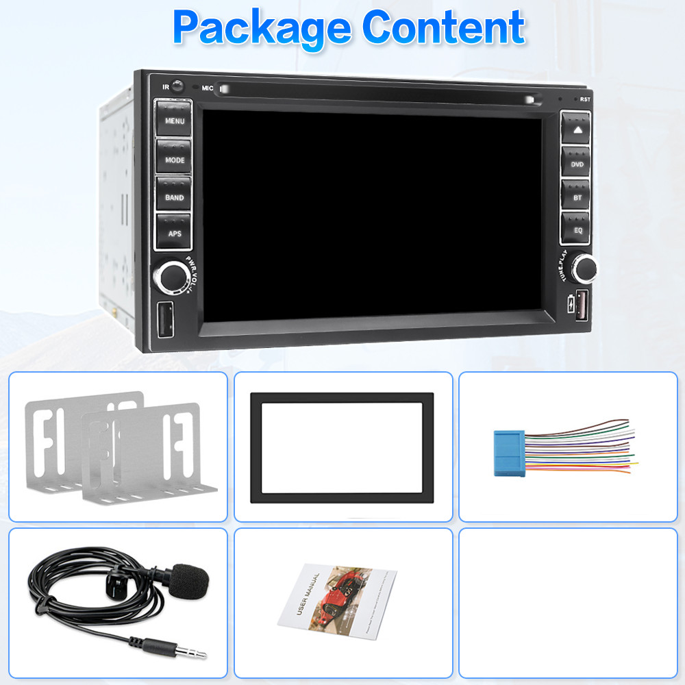 Double 2 Din Car Stereo Radio CD DVD Player In Dash Bluetooth CarPlay Auto Link