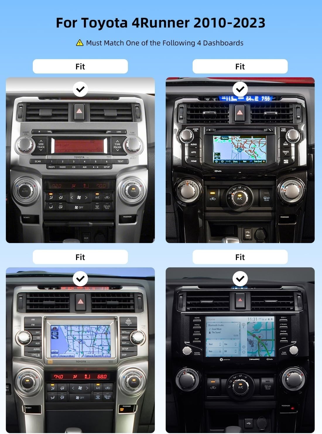 Dasaita Android 13 Radio 9″ Car Stereo for Toyota 4Runner 2010-2023 DTS GPS WiFi