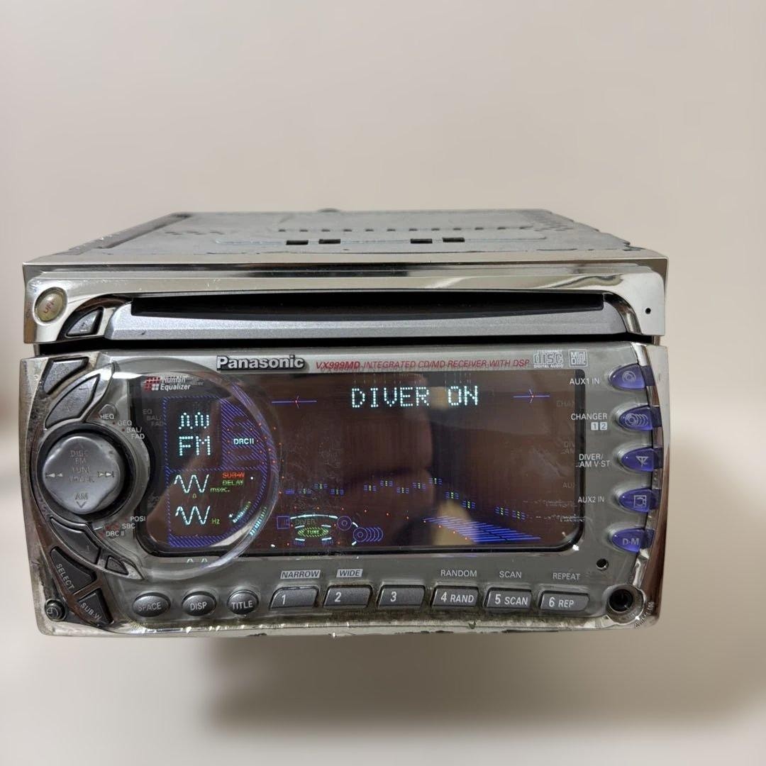 Panasonic CQ-VX999MD Silver 2DIN CD MD Player Receiver JDM Vintage Car Audio