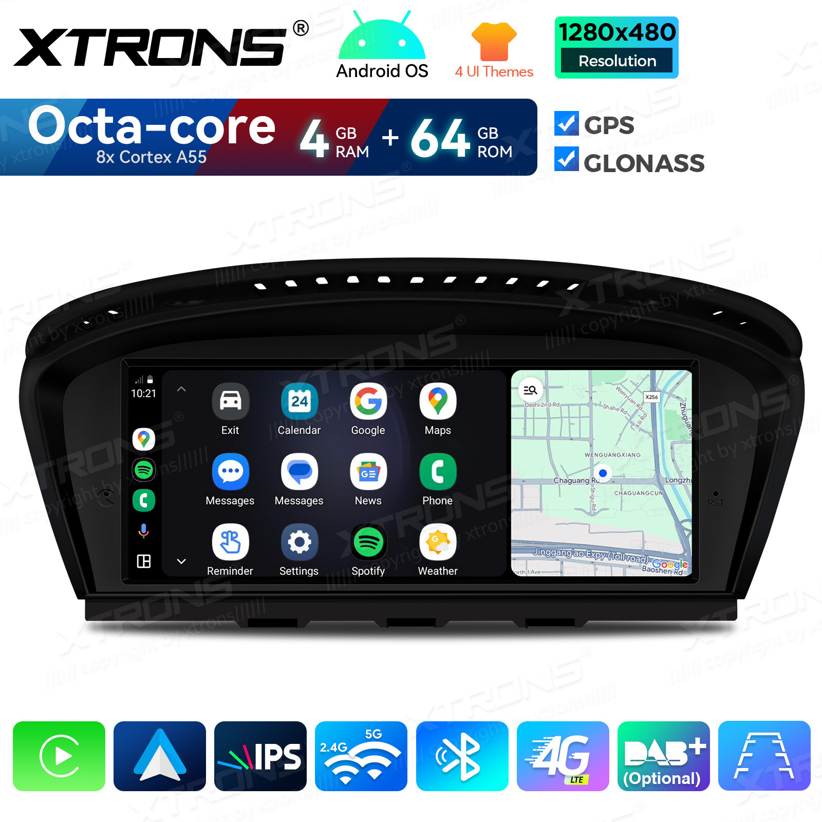 For BMW 3/5er E60 E90 CIC 8.8″ Android 13 8-Core Car GPS Stereo 4G LTE WIFI SWC