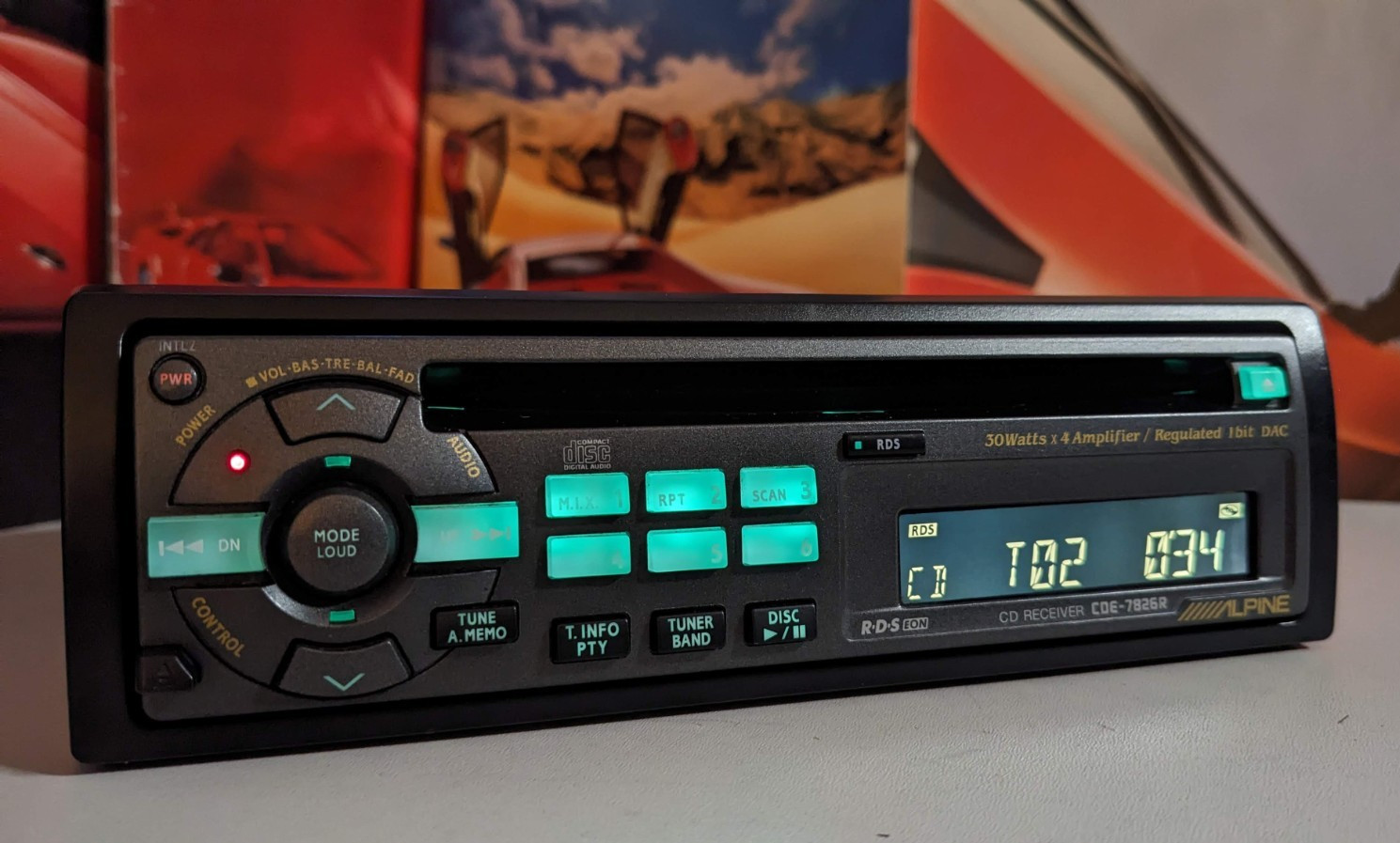 Alpine CDE-7826R FM/AM Car CD Receiver RDS Radio 4 X WATT 1 Bit DAC
