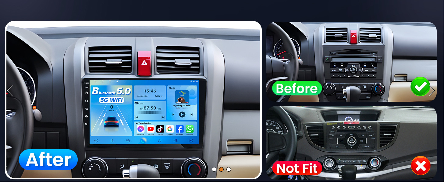 4 Core 32G Car Radio Stereo Honda CRV 2007-2011 Touch Screen Backup GPS 5G WiFi