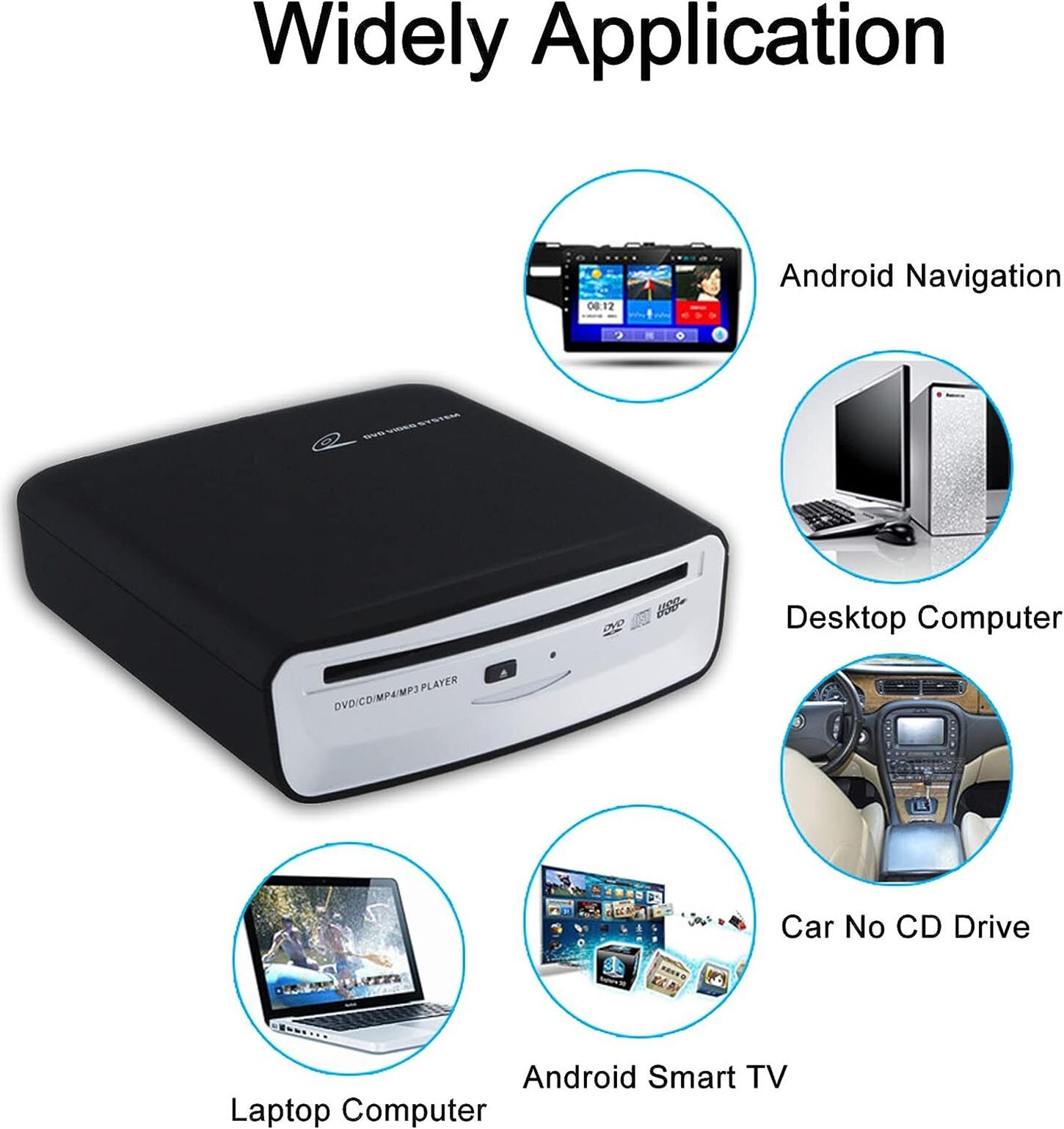 Portable Universal CD Player for Car with USB Port AUX Port Usb External CD New