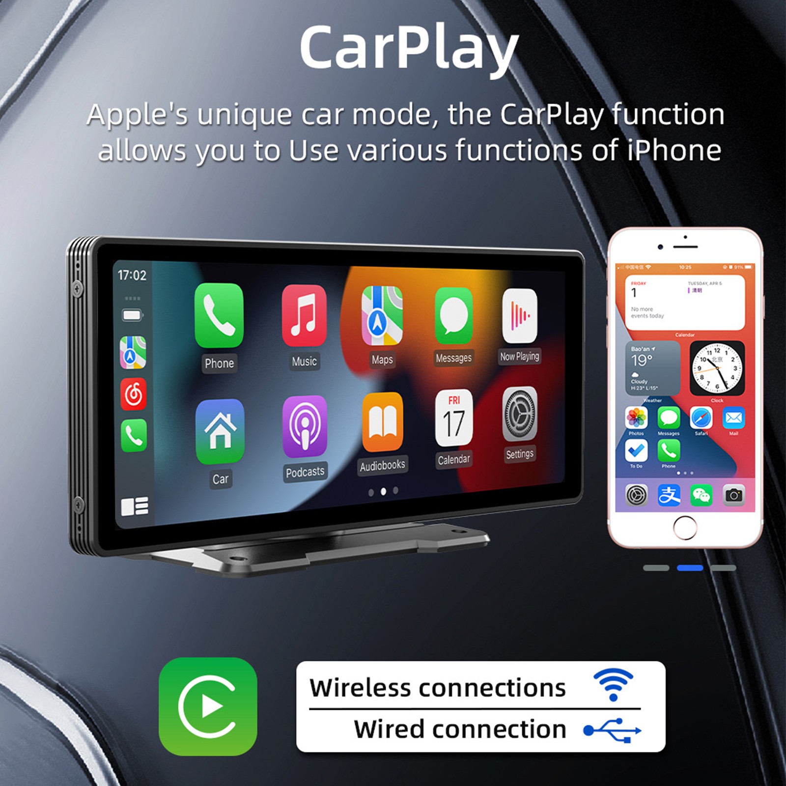 10.26″ Wireless Portable Bluetooth Car MP5 Player HD Large Screen + 4 LED Camera
