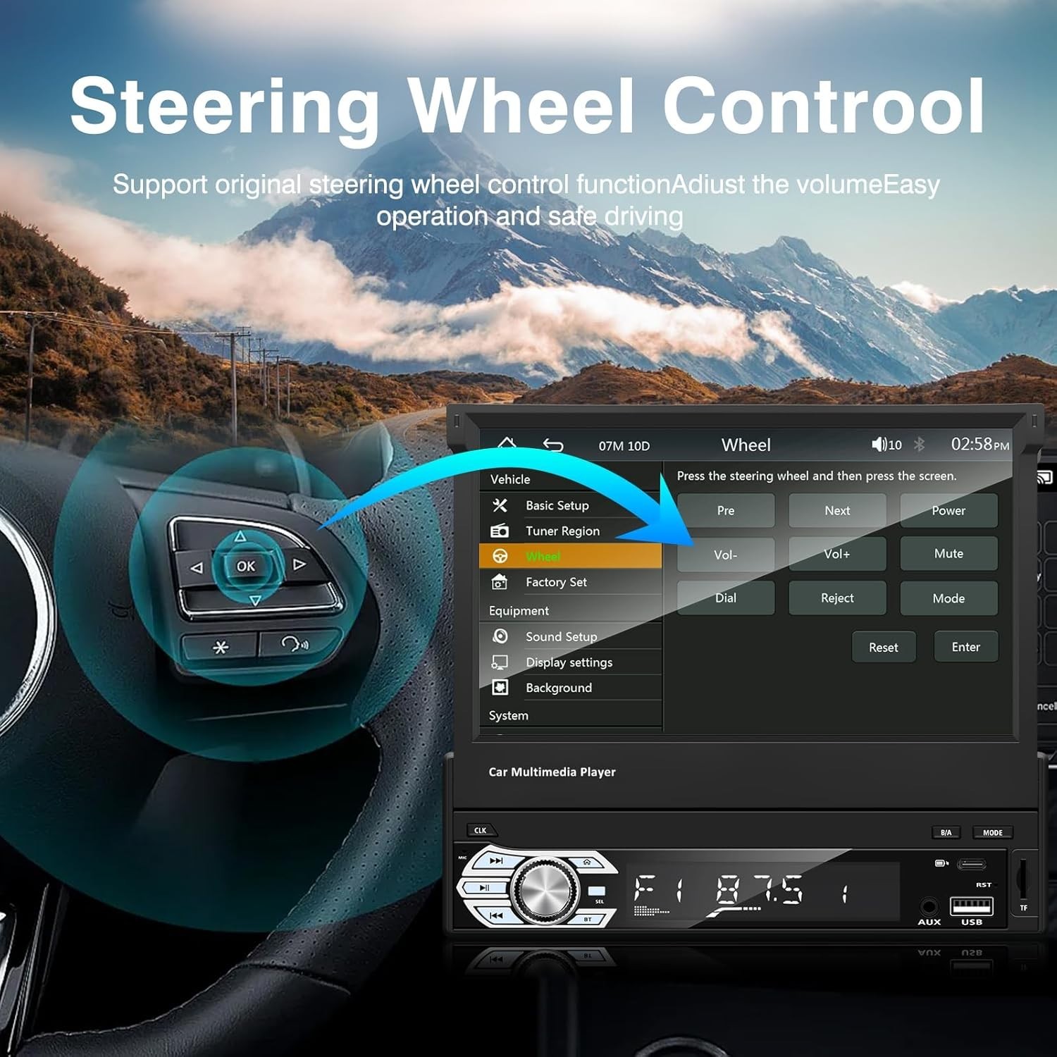 Car Stereo Touchscreen Bluetooth Backup Camera FM Radio Android Auto CarPlay …