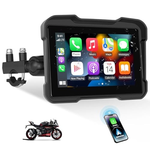 Motorcycle GPS Navigation System with Wireless Carplay Android Auto 5″ 5 inch