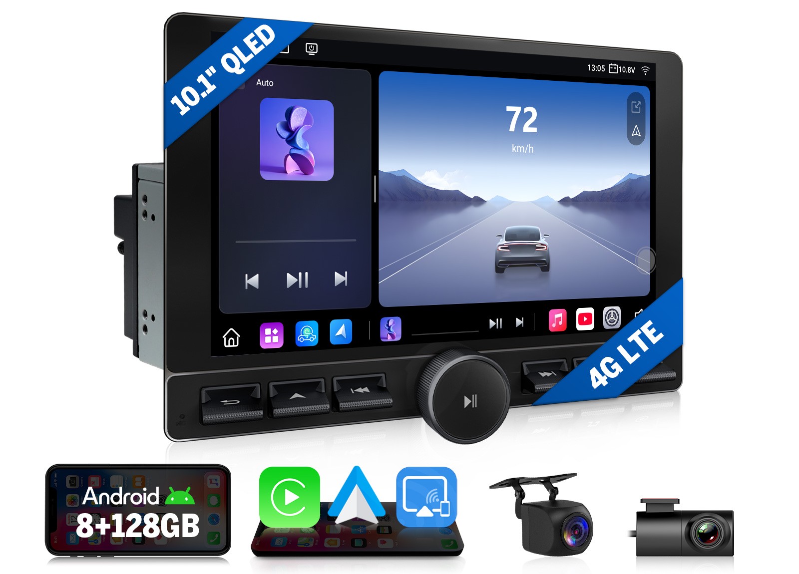 Eonon UX6K2 PRO MAX 10.1″ QLED Car Stereo 8+128GB CarPlay GPS Android Head Unit